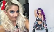Alexa Bliss and Sasha Banks (right) aren't the best of friends outside the ring either